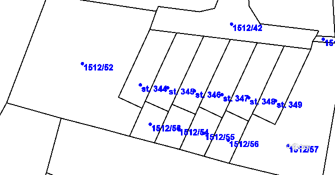 Parcela st. 345 v KÚ Olbramovice u Votic, Katastrální mapa