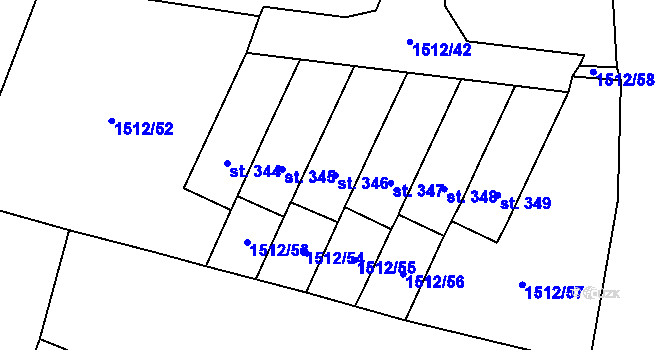 Parcela st. 346 v KÚ Olbramovice u Votic, Katastrální mapa