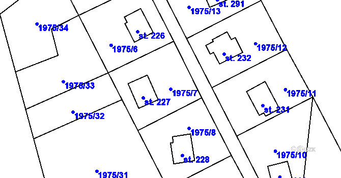 Parcela st. 1975/7 v KÚ Olbramovice u Votic, Katastrální mapa