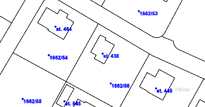 Parcela st. 438 v KÚ Olbramovice u Votic, Katastrální mapa