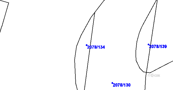 Parcela st. 2078/134 v KÚ Olbramovice u Votic, Katastrální mapa