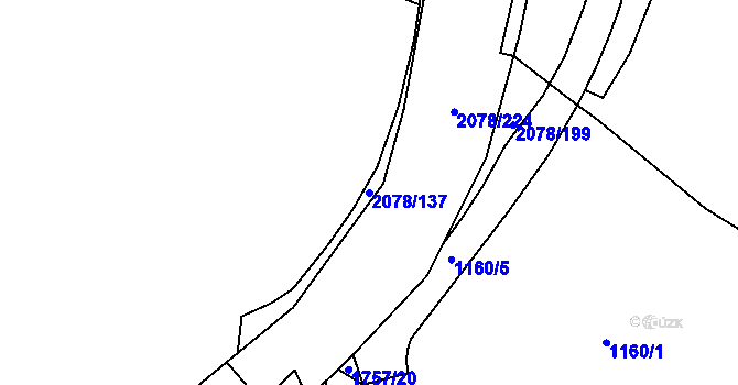 Parcela st. 2078/137 v KÚ Olbramovice u Votic, Katastrální mapa