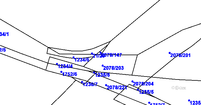Parcela st. 2078/147 v KÚ Olbramovice u Votic, Katastrální mapa