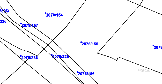 Parcela st. 2078/155 v KÚ Olbramovice u Votic, Katastrální mapa