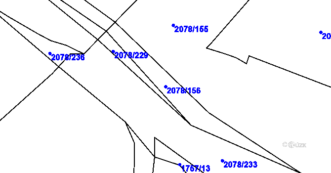 Parcela st. 2078/156 v KÚ Olbramovice u Votic, Katastrální mapa