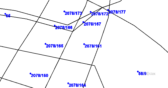 Parcela st. 2078/161 v KÚ Olbramovice u Votic, Katastrální mapa