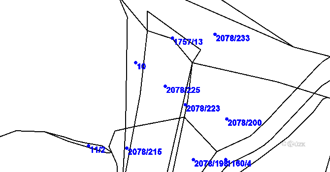 Parcela st. 2078/225 v KÚ Olbramovice u Votic, Katastrální mapa