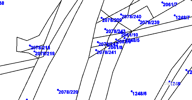 Parcela st. 2078/241 v KÚ Olbramovice u Votic, Katastrální mapa