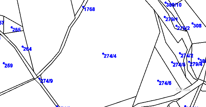 Parcela st. 274/4 v KÚ Olbramovice u Votic, Katastrální mapa