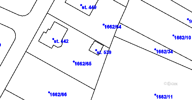 Parcela st. 539 v KÚ Olbramovice u Votic, Katastrální mapa