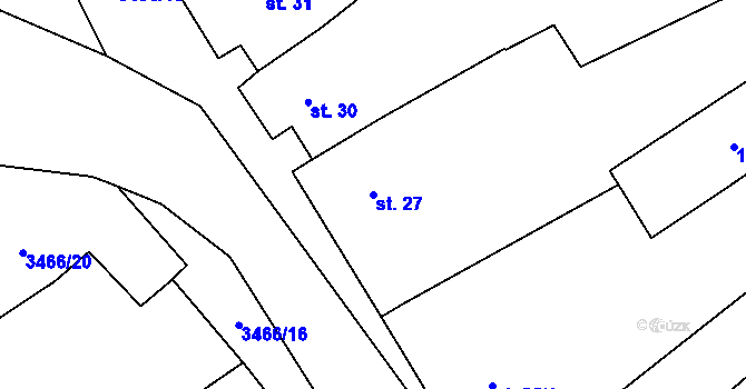 Parcela st. 27 v KÚ Olbramovice u Moravského Krumlova, Katastrální mapa