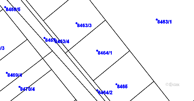 Parcela st. 8464/1 v KÚ Olbramovice u Moravského Krumlova, Katastrální mapa