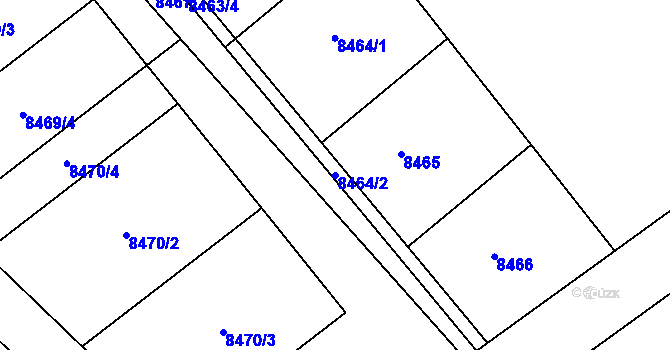 Parcela st. 8464/2 v KÚ Olbramovice u Moravského Krumlova, Katastrální mapa
