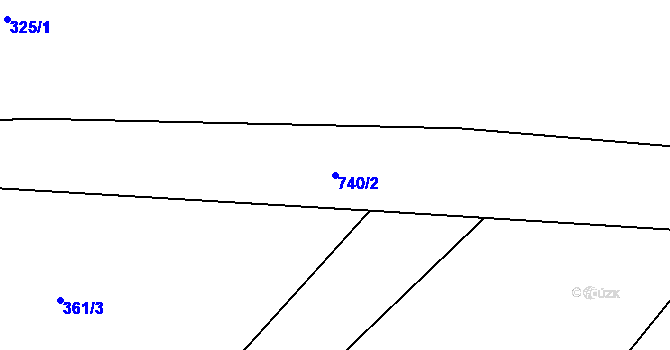 Parcela st. 740/2 v KÚ Oldřetice, Katastrální mapa