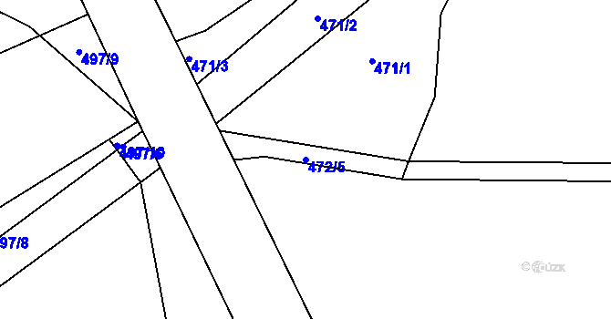 Parcela st. 472/5 v KÚ Oldřetice, Katastrální mapa