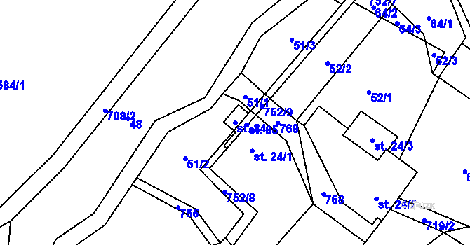 Parcela st. 84 v KÚ Oldřetice, Katastrální mapa