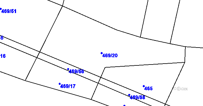 Parcela st. 469/20 v KÚ Oldřichov u Mladé Vožice, Katastrální mapa