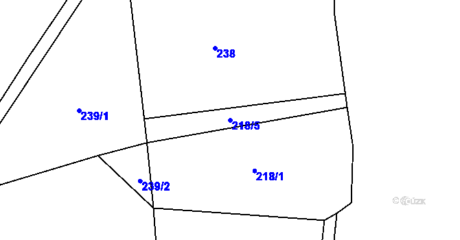 Parcela st. 218/5 v KÚ Oldřichov u Mladé Vožice, Katastrální mapa