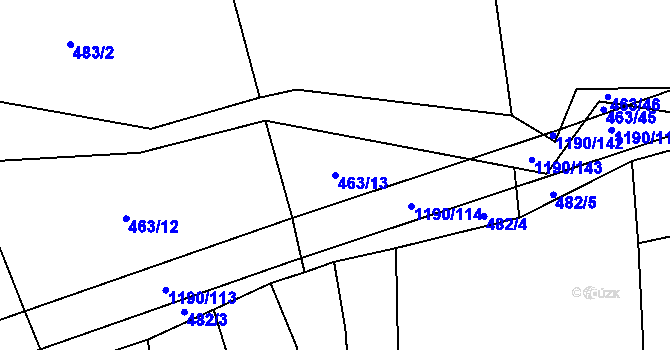 Parcela st. 463/13 v KÚ Zhoř u Mladé Vožice, Katastrální mapa