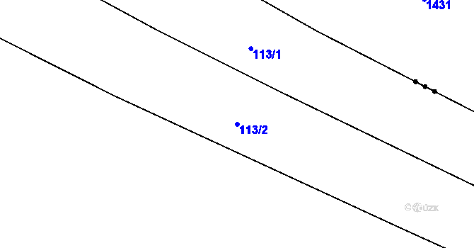 Parcela st. 113/2 v KÚ Zhoř u Mladé Vožice, Katastrální mapa