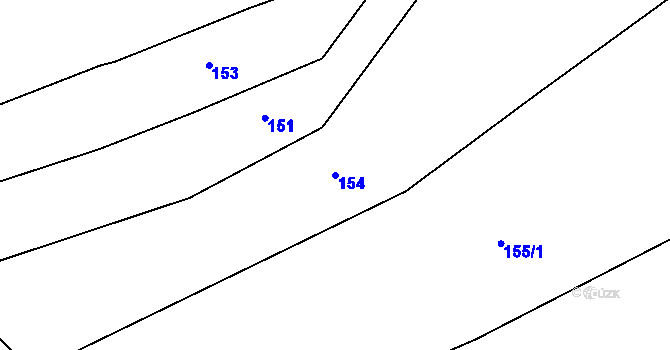 Parcela st. 154 v KÚ Zhoř u Mladé Vožice, Katastrální mapa