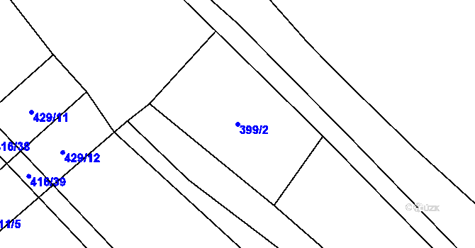 Parcela st. 399/2 v KÚ Zhoř u Mladé Vožice, Katastrální mapa