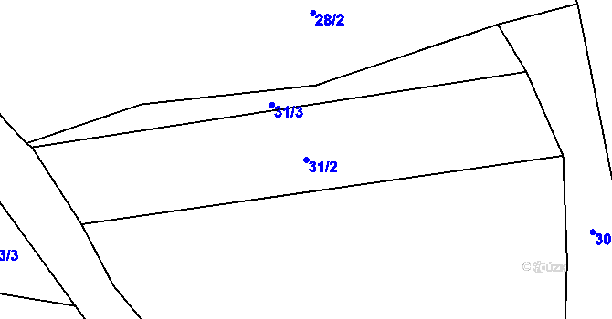 Parcela st. 31/2 v KÚ Zhoř u Mladé Vožice, Katastrální mapa