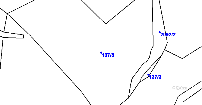 Parcela st. 137/5 v KÚ Oldřichov v Hájích, Katastrální mapa