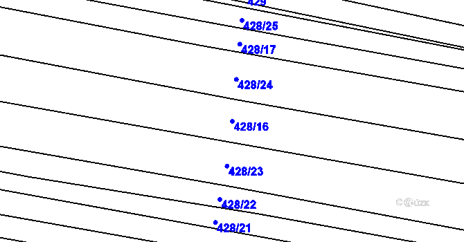 Parcela st. 428/16 v KÚ Oldřichovice u Napajedel, Katastrální mapa