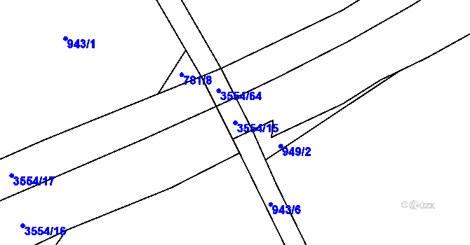 Parcela st. 3554/15 v KÚ Oldřichovice u Třince, Katastrální mapa