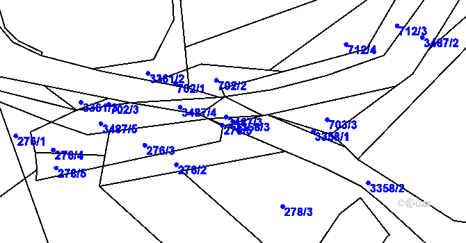 Parcela st. 3358/3 v KÚ Oldřichovice u Třince, Katastrální mapa