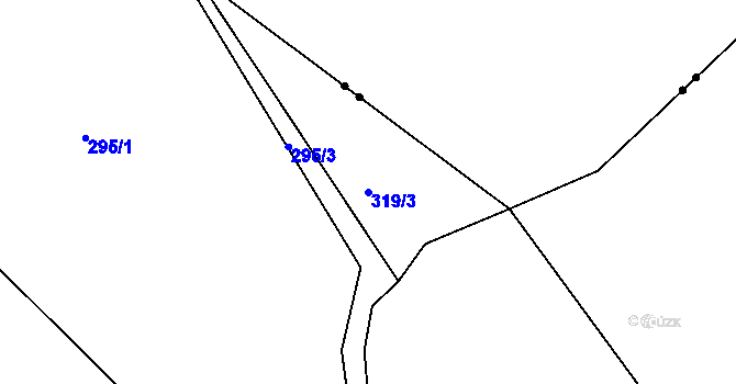 Parcela st. 319/3 v KÚ Oldřiš u Hlinska, Katastrální mapa