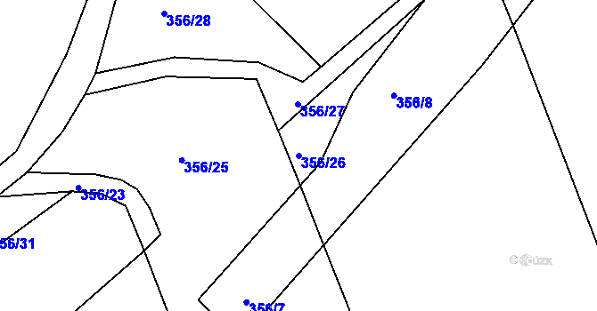Parcela st. 356/26 v KÚ Oldřiš u Hlinska, Katastrální mapa