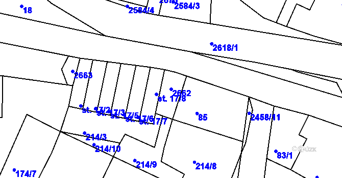Parcela st. 2662 v KÚ Oldřiš u Poličky, Katastrální mapa