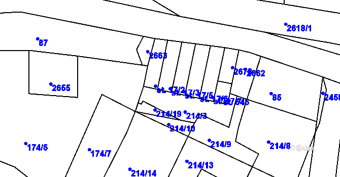 Parcela st. 17/3 v KÚ Oldřiš u Poličky, Katastrální mapa