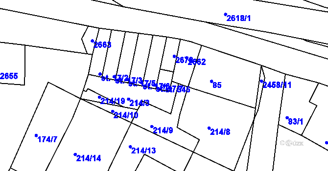 Parcela st. 545 v KÚ Oldřiš u Poličky, Katastrální mapa