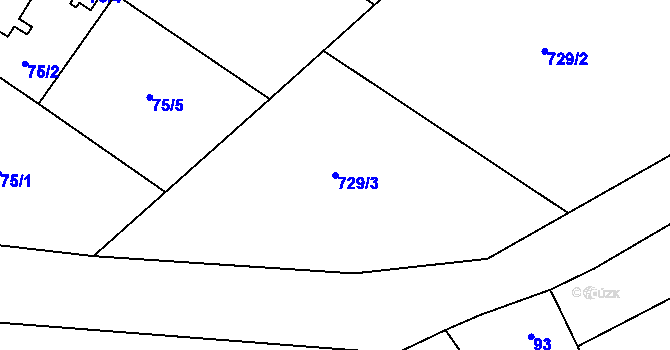 Parcela st. 729/3 v KÚ Oldřišov, Katastrální mapa