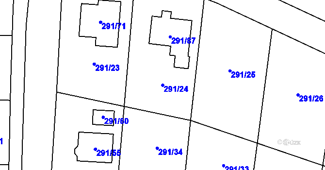 Parcela st. 291/24 v KÚ Oldřišov, Katastrální mapa