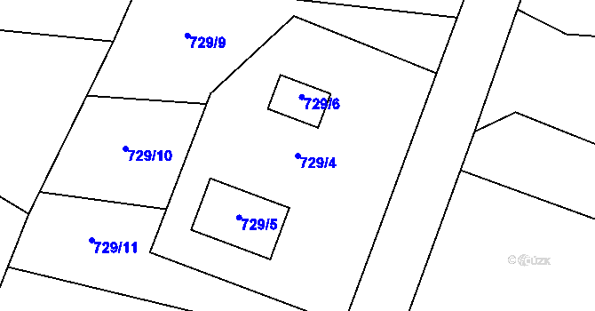 Parcela st. 729/4 v KÚ Oldřišov, Katastrální mapa