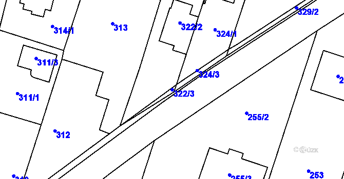 Parcela st. 322/3 v KÚ Oldřišov, Katastrální mapa