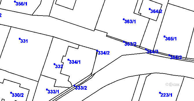 Parcela st. 334/2 v KÚ Oldřišov, Katastrální mapa