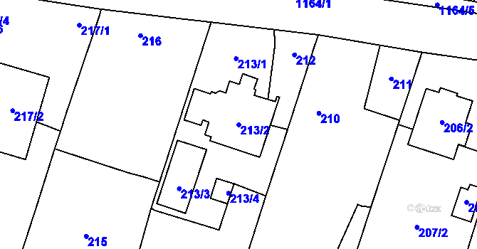 Parcela st. 213/2 v KÚ Oldřišov, Katastrální mapa