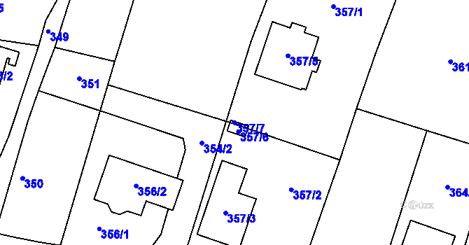 Parcela st. 357/7 v KÚ Oldřišov, Katastrální mapa
