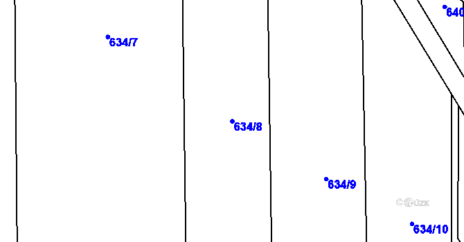 Parcela st. 634/8 v KÚ Oldřišov, Katastrální mapa