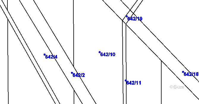 Parcela st. 642/10 v KÚ Oldřišov, Katastrální mapa