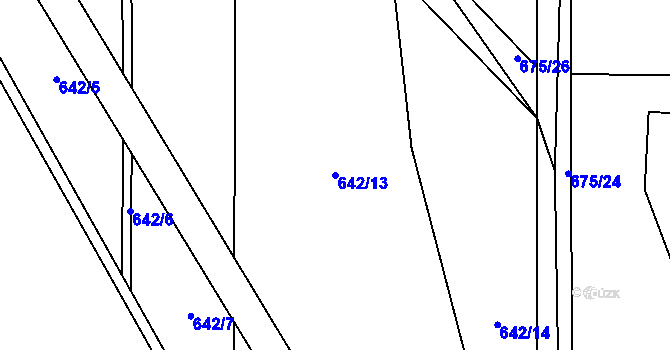 Parcela st. 642/13 v KÚ Oldřišov, Katastrální mapa