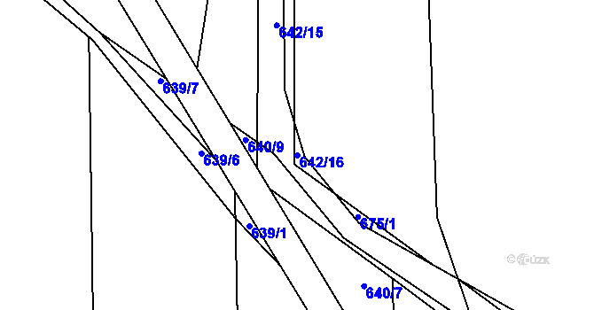 Parcela st. 642/16 v KÚ Oldřišov, Katastrální mapa