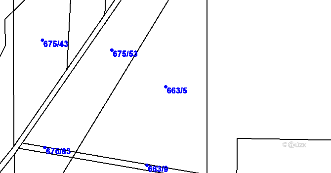 Parcela st. 663/5 v KÚ Oldřišov, Katastrální mapa