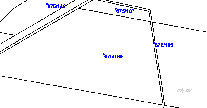 Parcela st. 675/189 v KÚ Oldřišov, Katastrální mapa