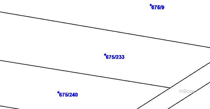 Parcela st. 675/233 v KÚ Oldřišov, Katastrální mapa